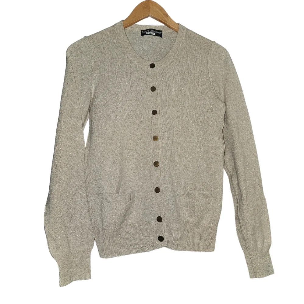 Dolce & Gabbana | Glitz Cardigan | Wool and Silk | Size 40 | Made In Italy - Picture 8 of 11